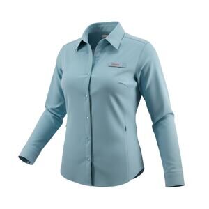 Columbia PFG Womens XL Long Sleeve Fishing Shirt Aqua Blue Vented
